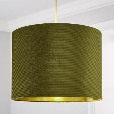 Dunelm Moss Green Santos Velvet Corduroy Shade Green