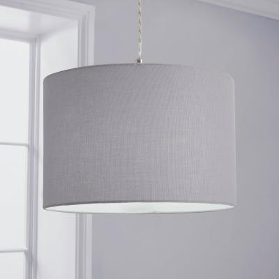 Dunelm Luna Dove Grey 30cm Drum Shade Grey