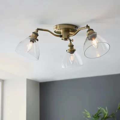 Dunelm Vogue Tobermory Industrial 3 Light Adjustable Semi Flush Ceiling Light