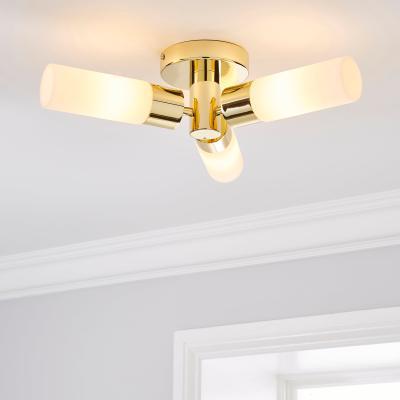 Dunelm Porto Bathroom 3 Light Ceiling Fitting Brass Brass