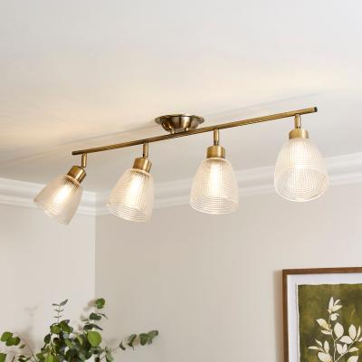 Dunelm Kibworth Ribbed 4 Light Adjustable Spotlight Bar Brass