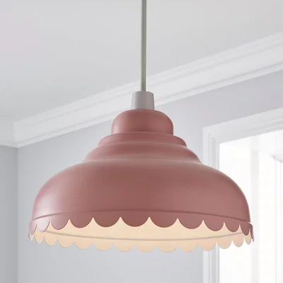 Dunelm Sofie Scalloped Easy Fit Pendant Blush