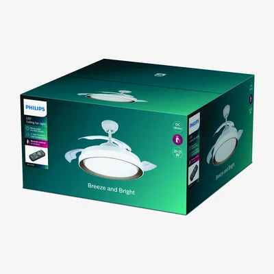 Dunelm Philips Bliss Integrated LED 28W Ceiling Fan with Light Gold