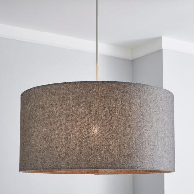 Dunelm Marl Felt 45cm Grey Drum Shade Grey