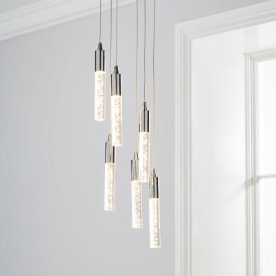 Dunelm Tassani 6 Light Integrated LED Bubble Glass Cluster Ceilling Fitting Chrome