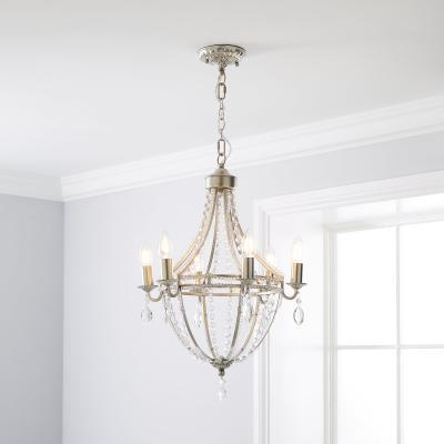 Dunelm Eugenie 6 Light Chandelier Silver