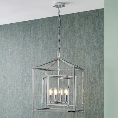 Dunelm Anis 4 Light Cube Pendant Silver