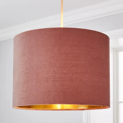 Dunelm Rose Santos Velvet Corduroy Shade Rose