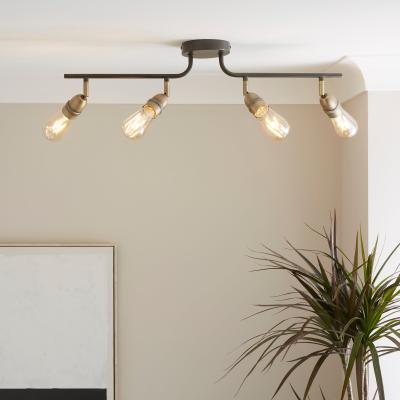 Dunelm Marsden Industrial 4 Light Spotlight Bar Black
