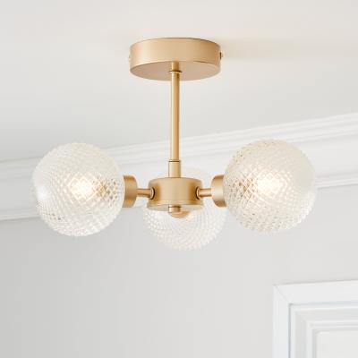 Dunelm Elodie 3 Light Semi Flush Ceiling Fitting Clear