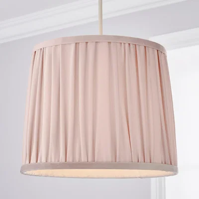 Dunelm Holly Ruched Velvet Shade 30cm Pink