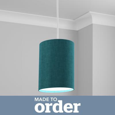 Dunelm Made to Order 21cm Tall Cylinder Shade Linoso Jade