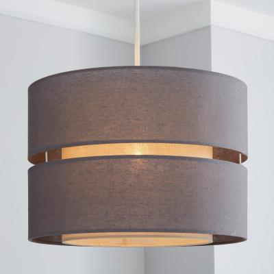 Dunelm Frea Shade 34cm Drum Grey Shade Grey