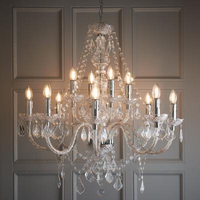 Dunelm Vogue Clarence 12 Light Chandelier Chrome Chrome