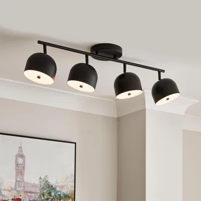Dunelm Keko 4 Light Adjustable Spotlight Black