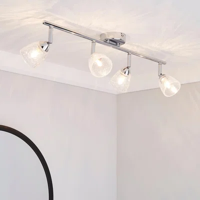 Dunelm Balston 4 Light Glass Spotlight Bar Clear