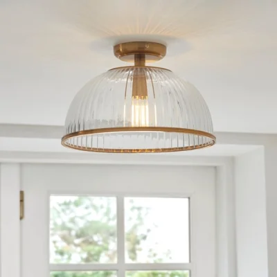 Dunelm Vogue Somerly Ribbed Flush Ceiling Light
