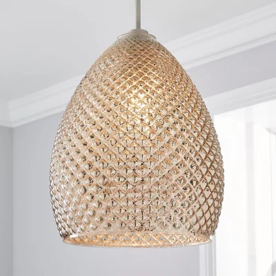 Dunelm Kylee Mercury Glass Easy Fit Pendant Silver