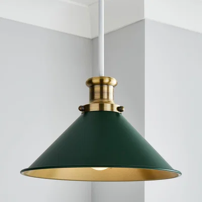 Dunelm Logan Easy Fit Pendant Green