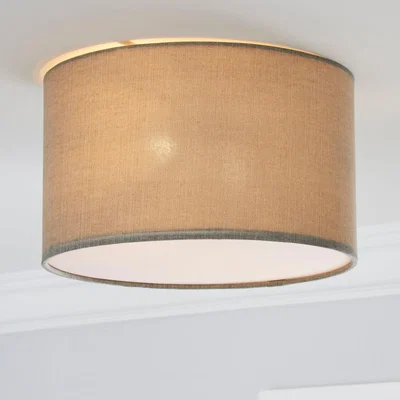 Dunelm Sara 30cm Grey Shade Flush Ceiling Fitting Grey