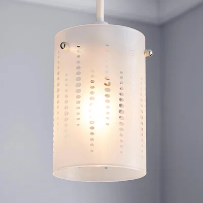 Dunelm Grayson Dot Glass White Easy Fit Pendant Clear