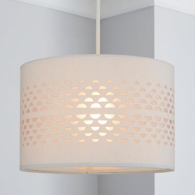 Dunelm Hanbury Cut Out 30cm Drum Ivory Shade Ivory (White)