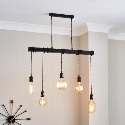 Dunelm Fulton 5 Light Black Diner Fitting Black