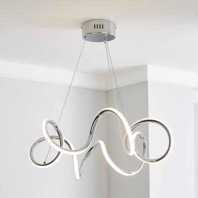 Dunelm Skylar Curly LED Ceiling Fitting Chrome