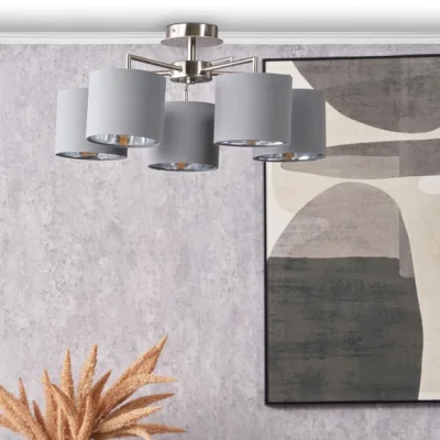 Dunelm Pacific Lifestyle Elin 5 Light Semi Flush Ceiling Light