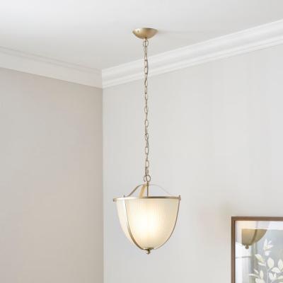 Dunelm Shelby Ribbed Frosted Pendant Light