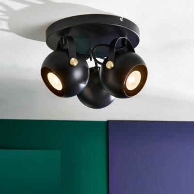 Dunelm Elements Olympa 3 Light Adjustable Spotlight Black