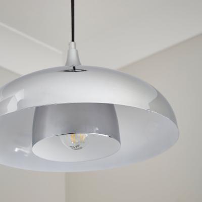 Dunelm Elements Lennon Industrial 2 Tier Dome Pendant Light Chrome