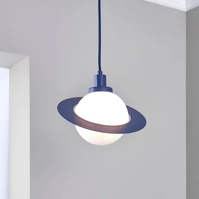 Dunelm Saturn 1 Light Pendant Ceiling Fitting Blue