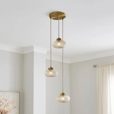 Dunelm Silas Embossed 3 Light Adjustable Cluster Ceiling Light
