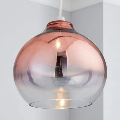 Dunelm Nivala Ombre Smoked Glass Copper Easy Fit Pendant Copper (Brown)