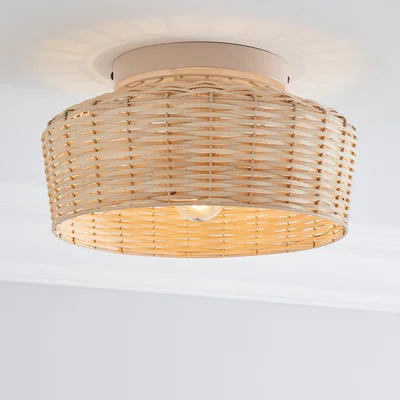 Dunelm Ohio 1 Light Flush Ceiling Fitting Brown