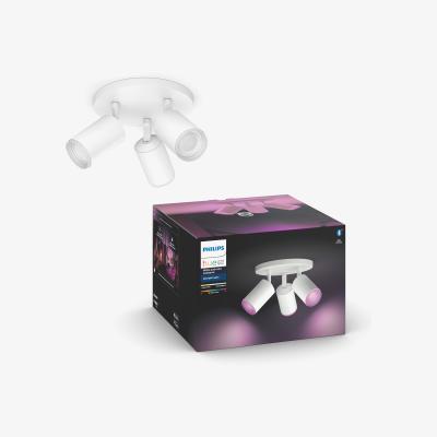 Dunelm Philips HUE Fugato 3 Light Smart LED Ceiling Spotlight Plate White