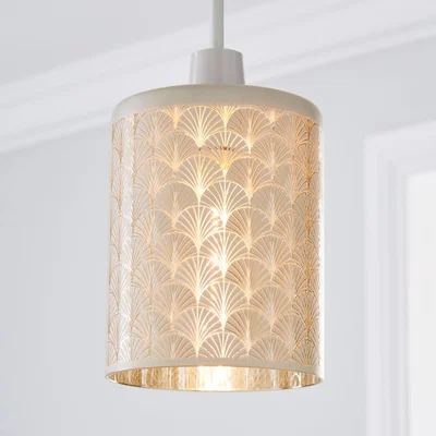 Dunelm Agata Glass Leaf White Easy Fit Pendant White
