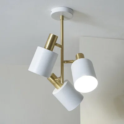 Dunelm Biba 3 Light Pendant Light White and Gold