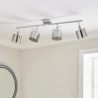 Dunelm Erin 4 Light Adjustable Spotlight Bar Silver
