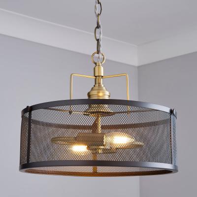 Dunelm Kalix 2 Light Mesh Black Gold Ceiling Fitting Black