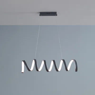 Dunelm Solaris Spiral Pendant Light Grey