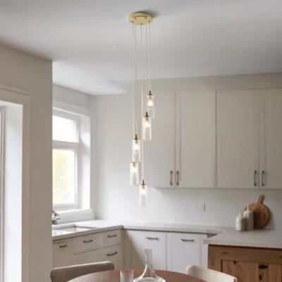 Dunelm Dorma Henstone Ribbed 5 Light Adjustable Cluster Ceiling Light