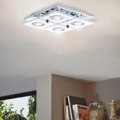 Dunelm EGLO Cabo 4-Light LED Ceiling Light Chrome