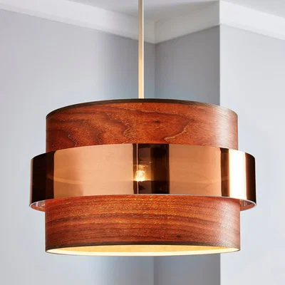 Dunelm Joey Dark Wood Easy Fit Pendant Brown