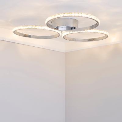 Dunelm Oraylia 3 Light Integrated LED Hoops Jewel Chrome Ceiling Fitting Chrome