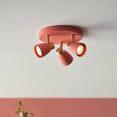 Dunelm Alto 3 Light Spotlight Pink