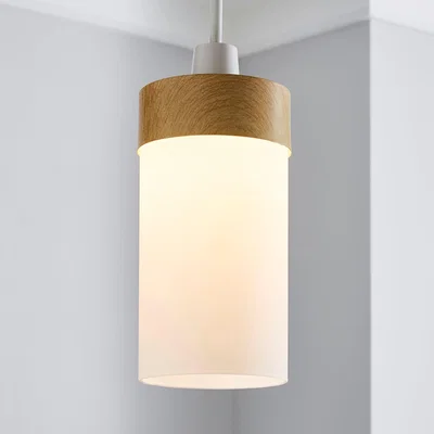Dunelm Ferris Wood Effect Easy Fit Pendant Brown