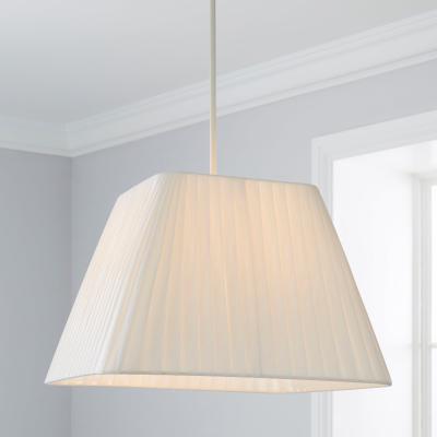 Dunelm Square Pleat 35cm Tapered Square Ivory Shade Cream