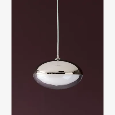 Danetti Nina silver chrome with clear glass LED adjustable single drop pendant light